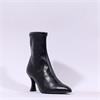 Miss Elastic High Heel Point Ankle Boot - Black
